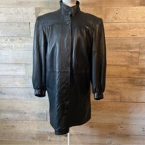 Vintage‎ Roberto  Cuore women’s black leather coat in size medium